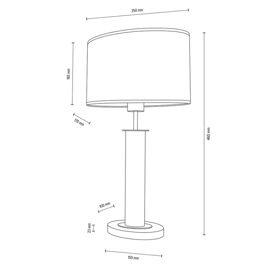 Bordslampa MERCEDES 1xE27/40W/230V 46 cm krämvit/ek