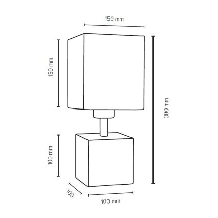 Bordslampa TRONGO SQUARE 1xE27/25W/230V ek