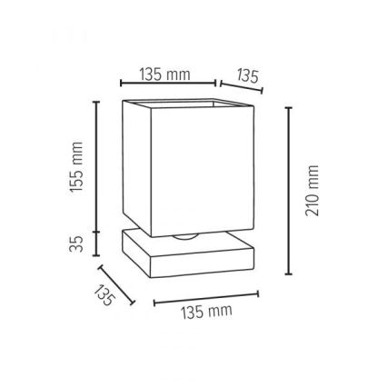 Bordslampa GREAT 1xE27/25W/230V betong