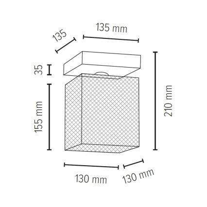 Taklampa NORMAN WOOD 1xE27/25W/230V matt ek
