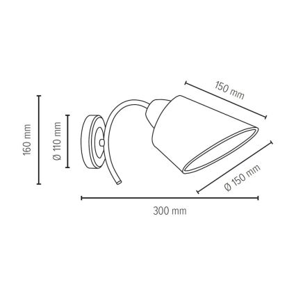 Väggbelysning METTE 1xE27/40W/230V - FSC-certifierad