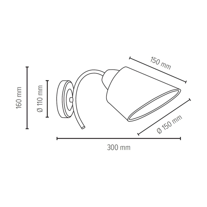 Vägglampa METTE 1xE27/40W/230V