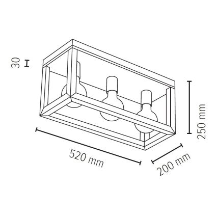 Spot-Light 9158374 - Takbelysning KAGO 3xE27/60W/230V matt ek