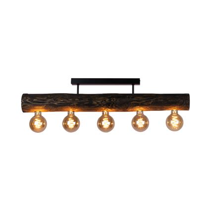 Ytmonterad taklampa TRABO 5xE27/60W/230V i furu