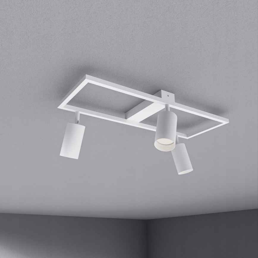Spotarmatur 3x GU10, 30W, 230V, vit