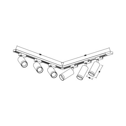 Spotarmatur för skensystem MICA 6xGU10/10W/230V vit/mattkrom