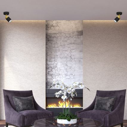 Spotarmatur JOKER 1xGU10/25W/230V svart/guld