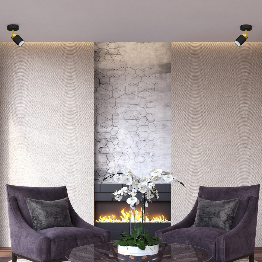 Spotarmatur JOKER 1xGU10/25W/230V svart/guld