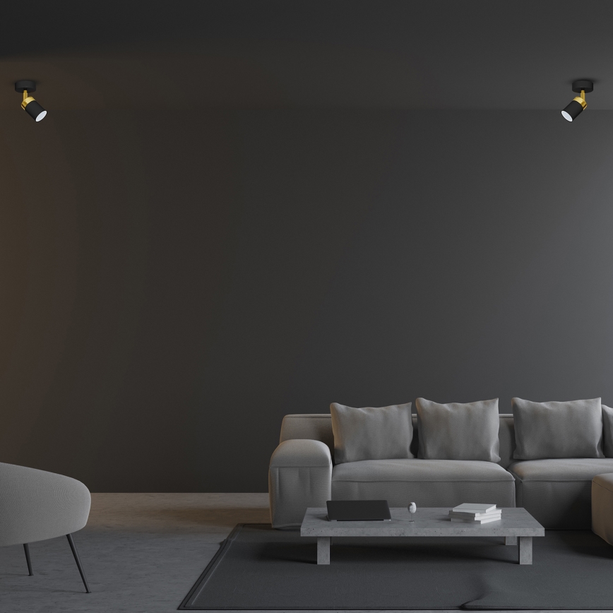 Spotarmatur JOKER 1xGU10/25W/230V svart/guld