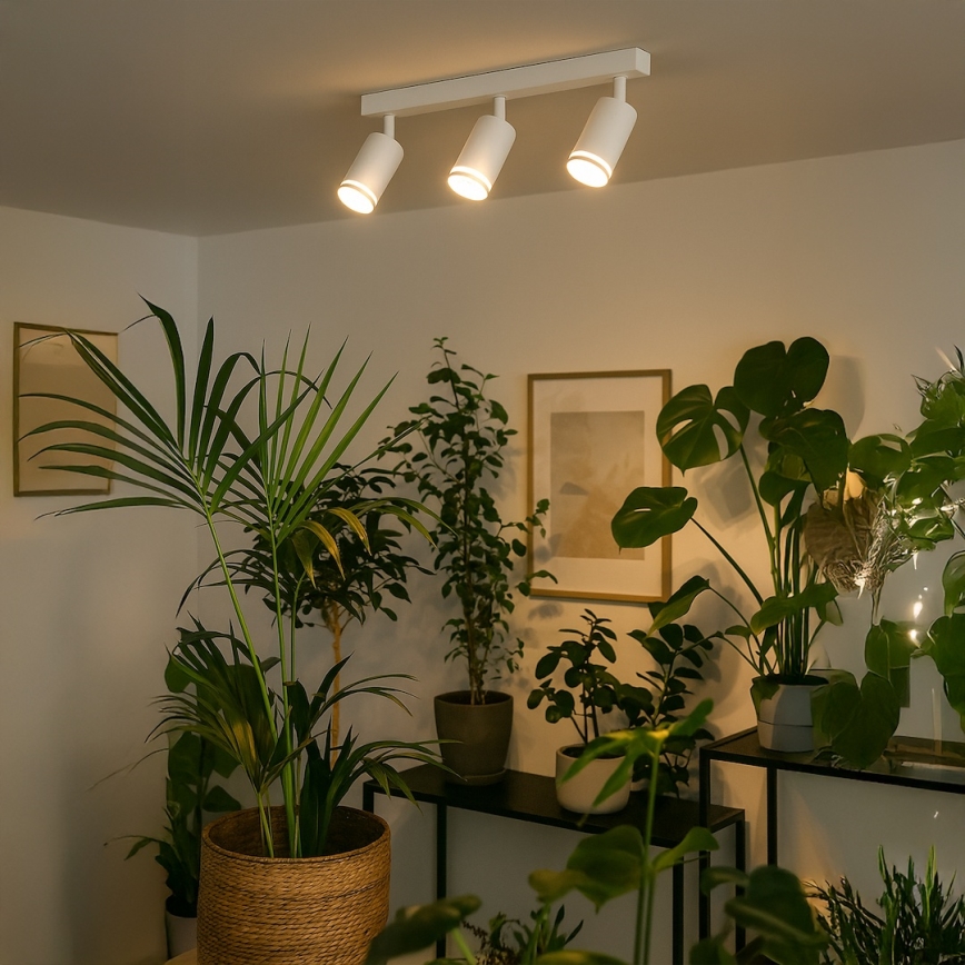 Spotarmatur PIPE 3xGU10/10W/230V vit