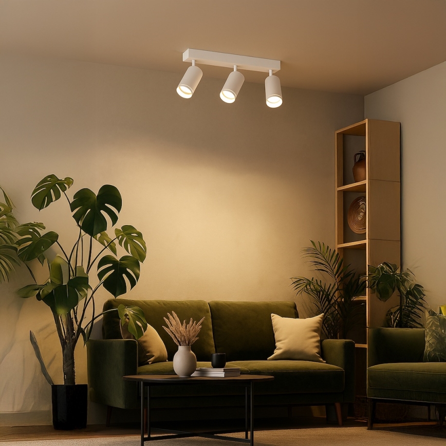 Spotarmatur PIPE 3xGU10/10W/230V vit