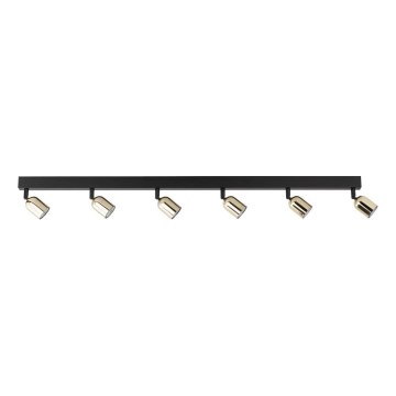 Spotarmatur TOP 6xGU10/10W/230V svart/guld