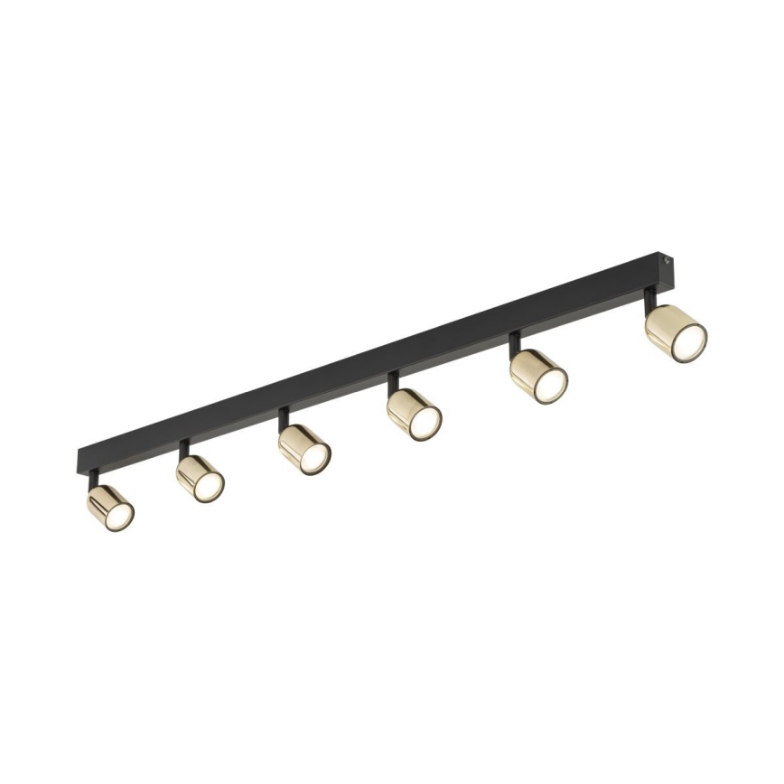 Spotarmatur TOP 6xGU10/10W/230V svart/guld