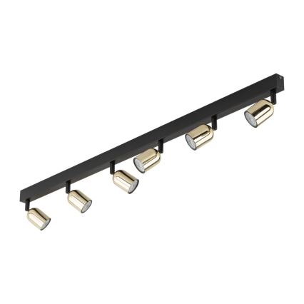 Spotarmatur TOP 6xGU10/10W/230V svart/guld