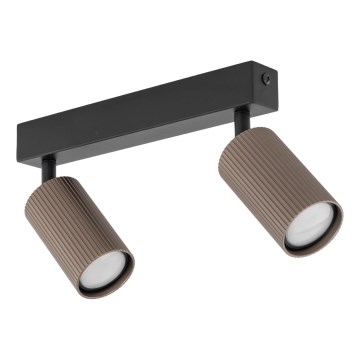 Spotarmatur TUNE 2x GU10/10W/230V svart/brun