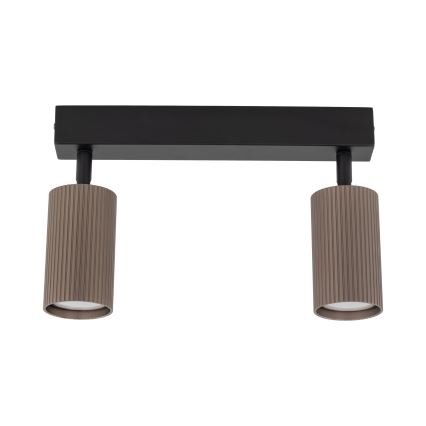 Spotarmatur TUNE 2x GU10/10W/230V svart/brun