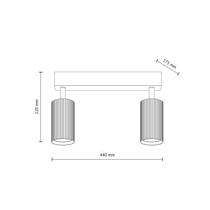 Spotarmatur TUNE 2x GU10/10W/230V svart/brun