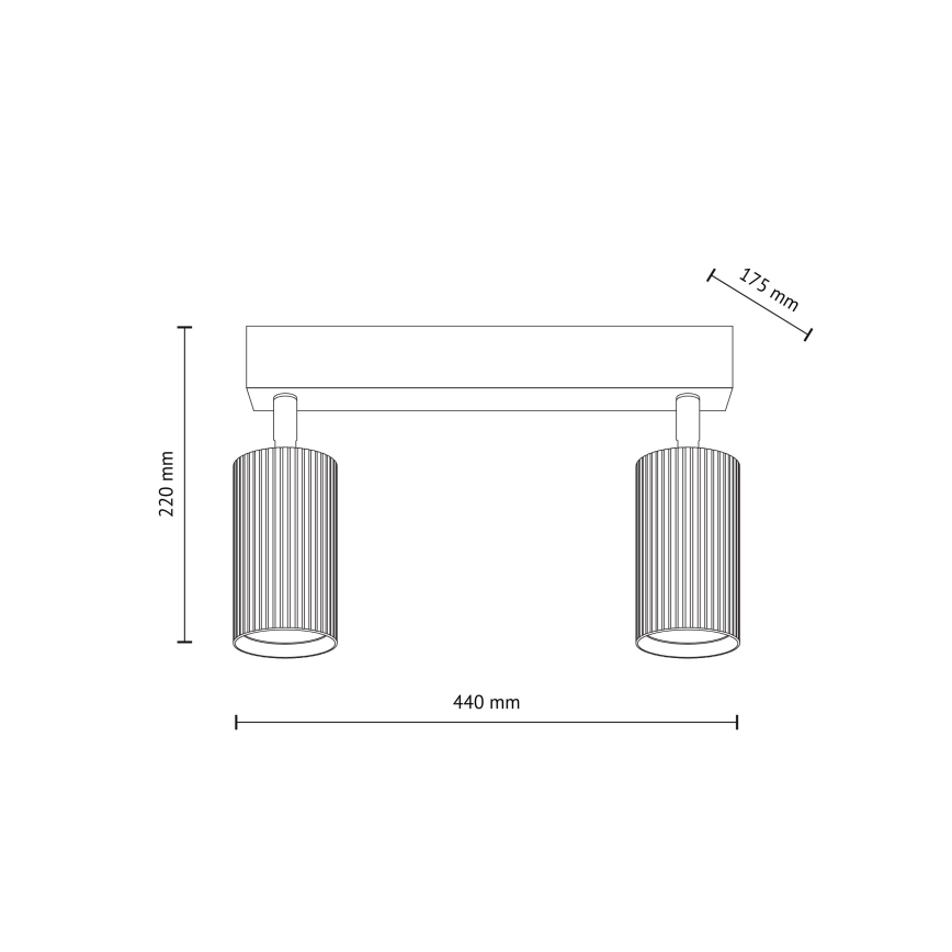 Spotarmatur TUNE 2x GU10/10W/230V svart/brun