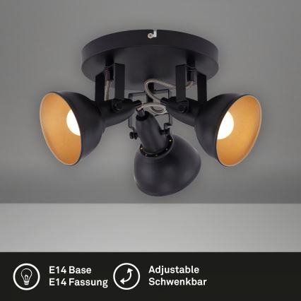 Spotlampa 3xE14/40W/230V svart