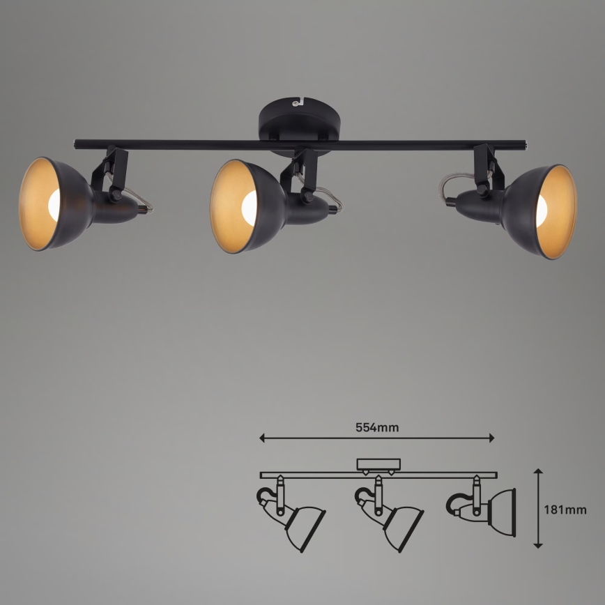 Spotlampa 3xE14/40W/230V svart