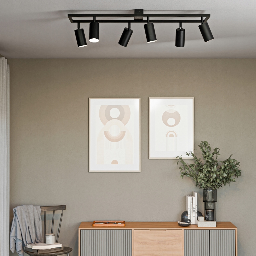 Spotlampa 6xGU10/30W/230V svart