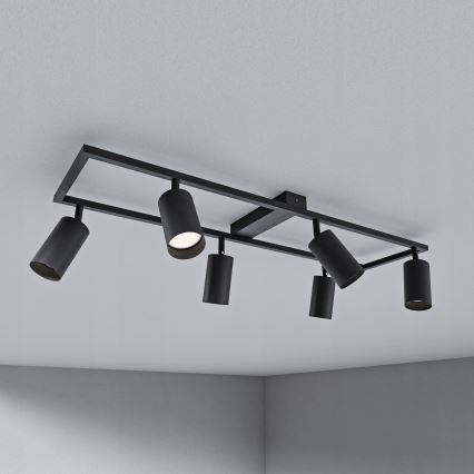 Spotlampa 6xGU10/30W/230V svart