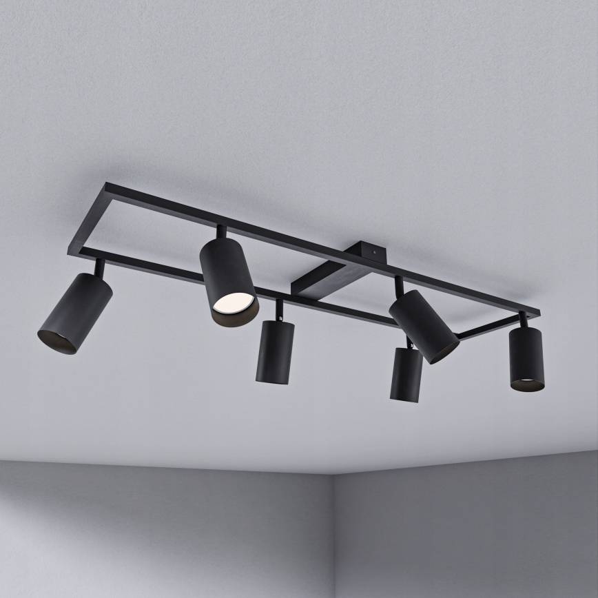 Spotlampa 6xGU10/30W/230V svart