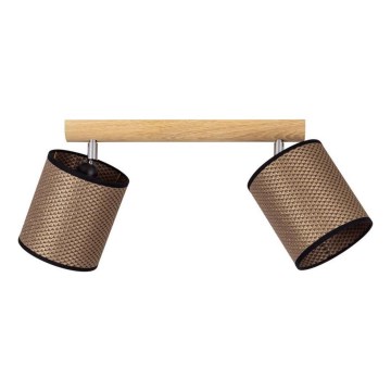 Spotlampa BENITA 2xE27/25W/230V brun/ek