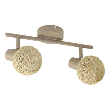 Spotlampa DEX 2xE14/10W/230V beige/krämfärgad