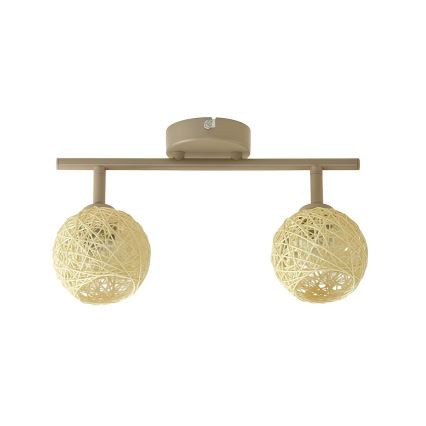 Spotlampa DEX 2xE14/10W/230V beige/krämfärgad