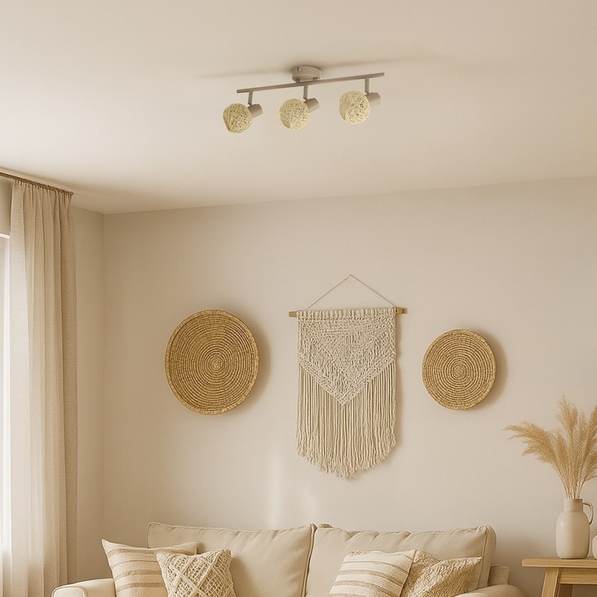 Spotlampa DEX 3xE14/10W/230V beige/krämfärgad