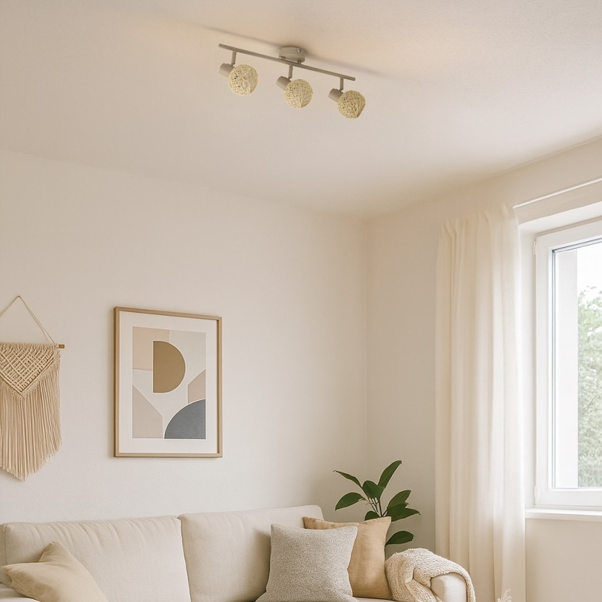 Spotlampa DEX 3xE14/10W/230V beige/krämfärgad