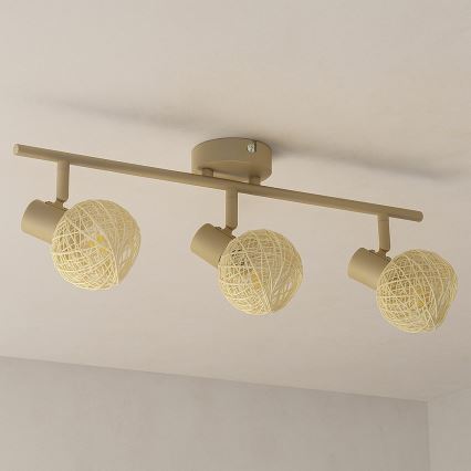 Spotlampa DEX 3xE14/10W/230V beige/krämfärgad