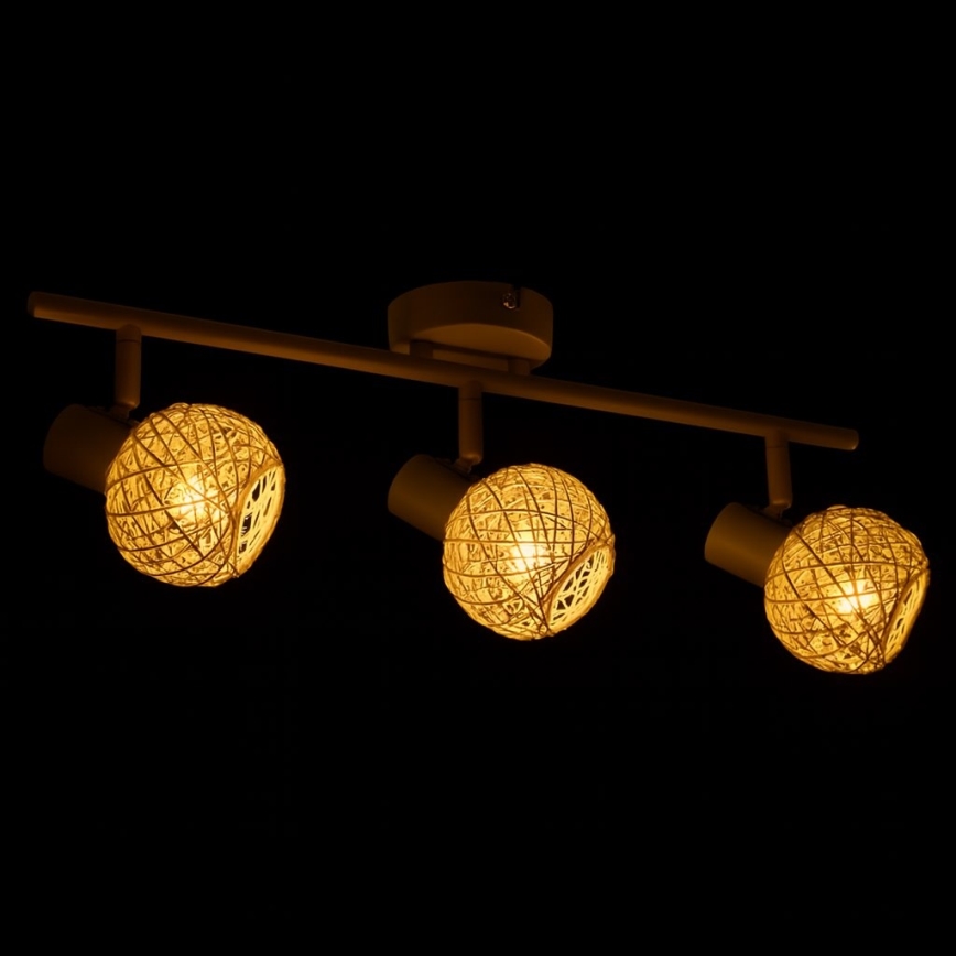 Spotlampa DEX 3xE14/10W/230V beige/krämfärgad