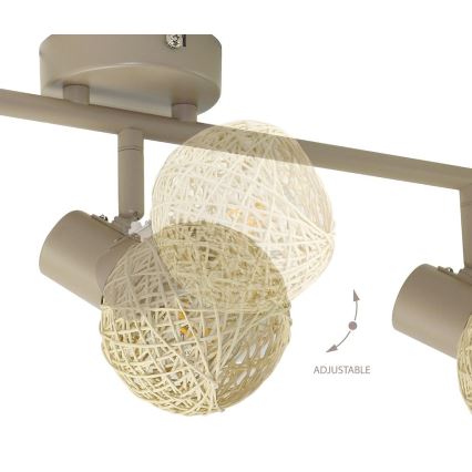 Spotlampa DEX 3xE14/10W/230V beige/krämfärgad