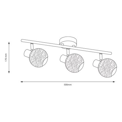 Spotlampa DEX 3xE14/10W/230V beige/krämfärgad
