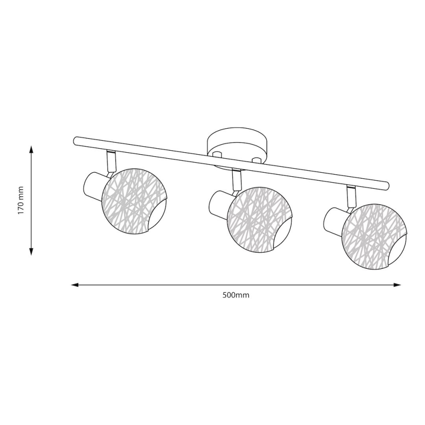 Spotlampa DEX 3xE14/10W/230V beige/krämfärgad