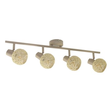 Spotlampa DEX 4xE14/10W/230V beige/krämvit