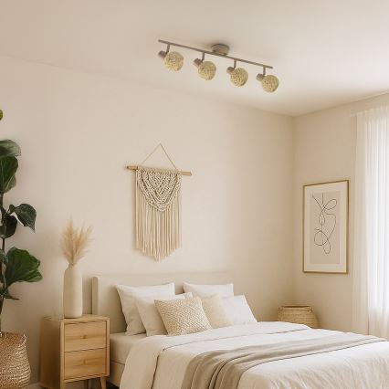 Spotlampa DEX 4xE14/10W/230V beige/krämvit