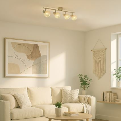 Spotlampa DEX 4xE14/10W/230V beige/krämvit