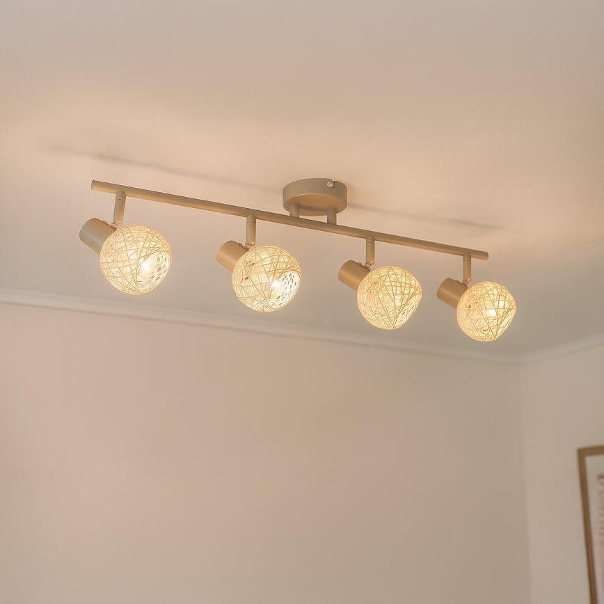 Spotlampa DEX 4xE14/10W/230V beige/krämvit