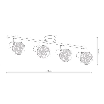 Spotlampa DEX 4xE14/10W/230V beige/krämvit