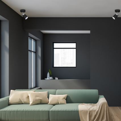 Spotlampa JOKER 1xGU10/25W/230V svart/polerad krom