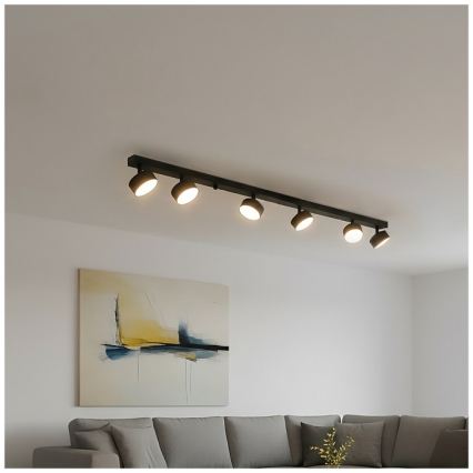 Spotlampa LUNVIGO 6xGX53/35W/230V svart