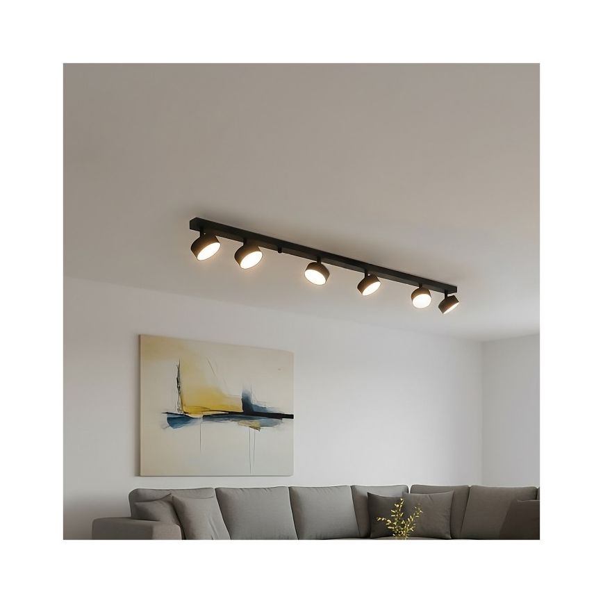 Spotlampa LUNVIGO 6xGX53/35W/230V svart