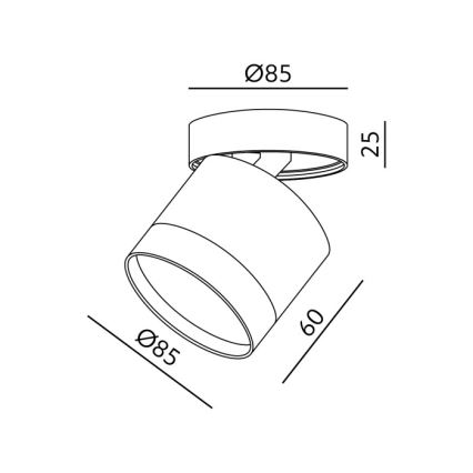 Spotlampa OH12F 1xGX53/35W/230V 8,5 cm svart
