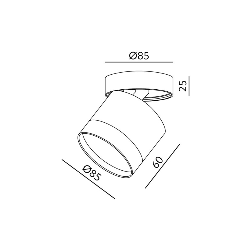 Spotlampa OH12F 1xGX53/35W/230V 8,5 cm vit