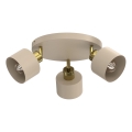 Spotlampa PARKLA 3xE27/15W/230V beige/guld