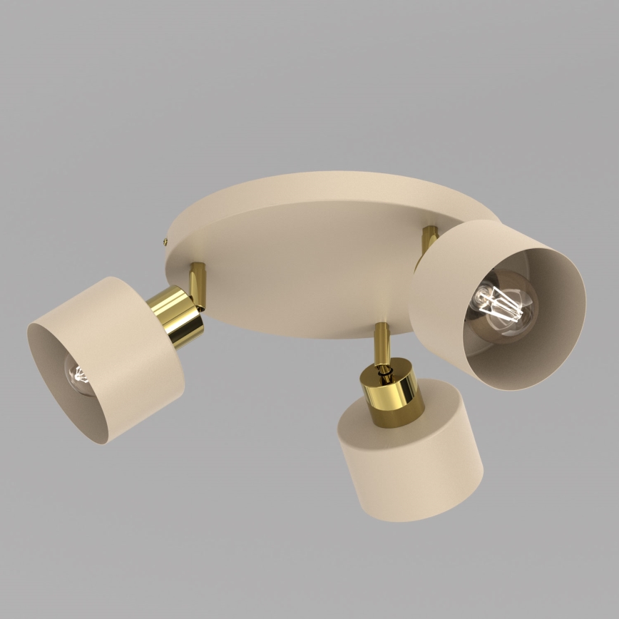 Spotlampa PARKLA 3xE27/15W/230V beige/guld