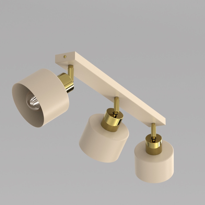 Spotlampa PARKLA 3xE27/15W/230V beige/guld